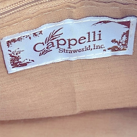 Cappelli Straworld Handbag Coral Jeweled Handles Summer Handbag - Picture 7 of 11